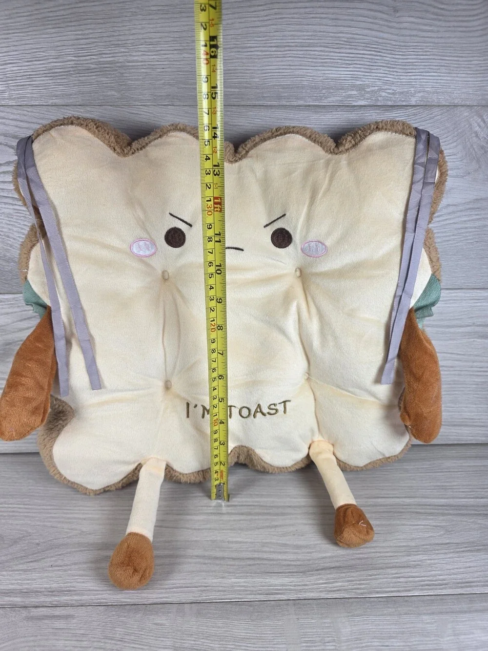 Kawaii Anthropomorphic Toast Plush Pillow Kitchen Chair Cushion 17